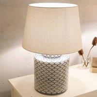 Demetri Grey and Blue Detail Ceramic Table Lamp