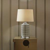 Aris Grey and White Geo Pattern Table Lamp Grey/White