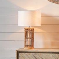 Sorbus Natural Ribbed Table Lamp Beige