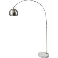 Feliciani Arc Brushed Metal and Marble Floor Lamp