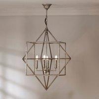 Sirius Antique Silver Metal 4 Light Cube Pendant Light