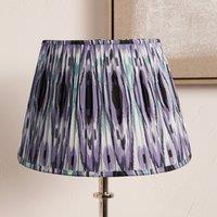 Izara Ikat Patterned Gathered Tapered Lamp Shade Purple