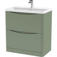 Lunar Floor Standing 2 Drawer Vanity Unit with Polymarble Basin