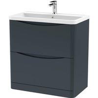 Lunar Floor Standing 2 Drawer Vanity Unit with Polymarble Basin