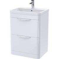 Parade Floor Standing Vanity Unit with Ceramic Basin Gloss White