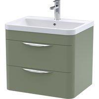 Parade Wall Mounted 2 Drawer Vanity Unit with Polymarble Basin