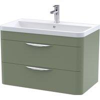 Parade Wall Mounted 2 Drawer Vanity Unit with Polymarble Basin