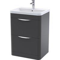 Parade Floor Standing 2 Drawer Vanity Unit with Polymarble Basin