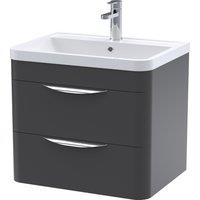 Parade Wall Mounted 2 Drawer Vanity Unit with Polymarble Basin