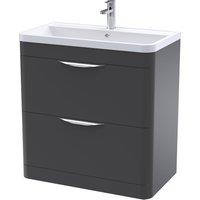 Parade Floor Standing 2 Drawer Vanity Unit with Polymarble Basin