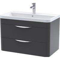 Parade Wall Mounted 2 Drawer Vanity Unit with Polymarble Basin