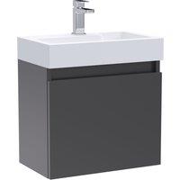 Merit Slimline 1 Door Wall Mounted Vanity Unit with Basin