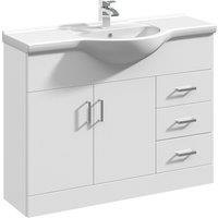 Mayford 2 Door 3 Drawer Vanity Unit with Round Basin