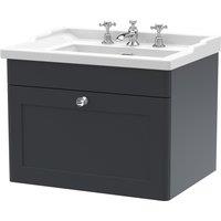 Classique Wall Mounted 1 Drawer Vanity Unit with Ceramic Basin