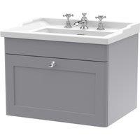 Classique Wall Mounted 1 Drawer Vanity Unit with Ceramic Basin