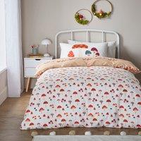 Mushroom Brushed Cotton Duvet Cover and Pillowcase Set