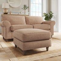 Flori Tonal Plush Chenille Footstool