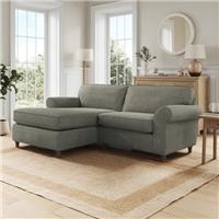 Flori Tonal Plush Chenille Corner Chaise Sofa