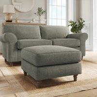 Flori Tonal Plush Chenille Footstool