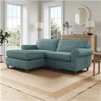 Flori Tonal Plush Chenille Corner Chaise Sofa