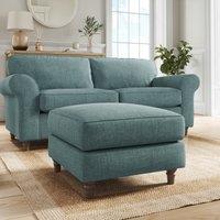 Flori Tonal Plush Chenille Footstool