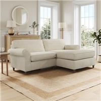Flori Tonal Plush Chenille Corner Chaise Sofa