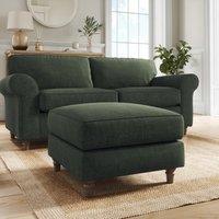 Flori Tonal Plush Chenille Footstool