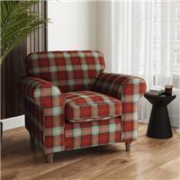 Flori Woven Check Fabric Orkney Armchair