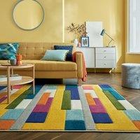 Mambo Patchwork Stripe Rug MultiColoured