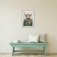 Cedar & Sage Angus Highland Cow Framed Print
