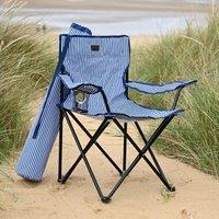Foldaway Camping Chair Navy Blue/White