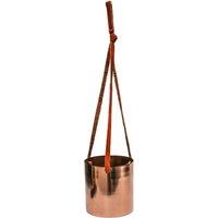 Leather Strap Hanging Plant Pot