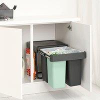 Brabantia Sort and Go 3 Sections 10L, 10L & 20L Bin