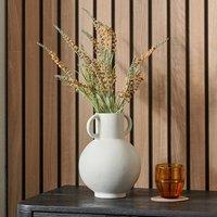 Matt Metal Handled Vase