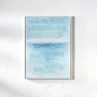 Blues Abstract Framed Canvas