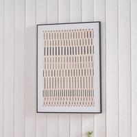 Black Stripe Pattern Natural Framed Canvas