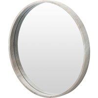Wood Round Mirror