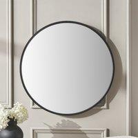 Wood Round Mirror
