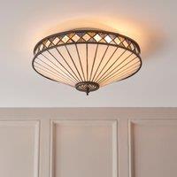 Vogue Weston Traditional 2 Light Flush Ceiling Light Black