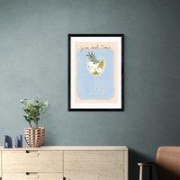 East End Prints Gin And Tonic Print by Emmy Lupin Studio