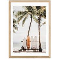 East End Prints Orange Surfboard Print by Sisi and Seb