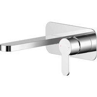 Arvan Wall Mounted 2 Tap Hole Basin Mixer Tap with Plate