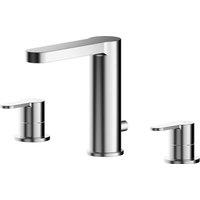 Arvan Deck Mounted 3 Tap Hole Basin Mixer Tap with Pop Up Waste