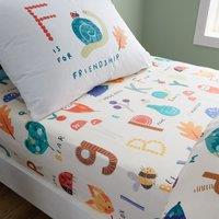 RHS Woodland Alphabet Natural Fitted Sheet