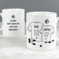 Personalised Football Mini Me Mug White/Black