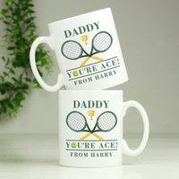 Personalised Tennis Mug White/Green