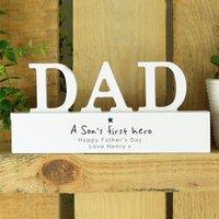 Personalised A Sons First Hero Wooden Dad Ornament