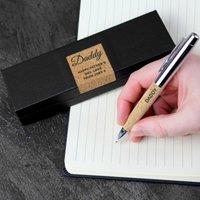 Personalised Free Text Cork Pen Set Black