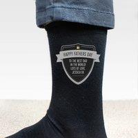 Personalised Classic Shield Men's Socks Black