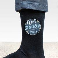 Personalised No.1 Daddy Socks Black